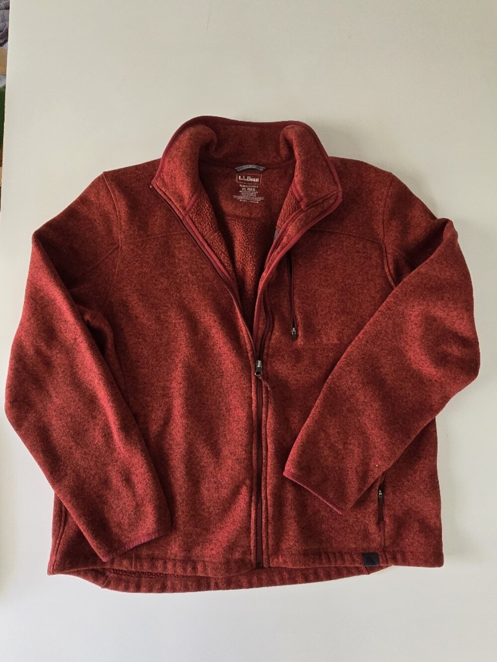 L.L. Bean Women's Deep Red Full-Zip Teddy Jacket
